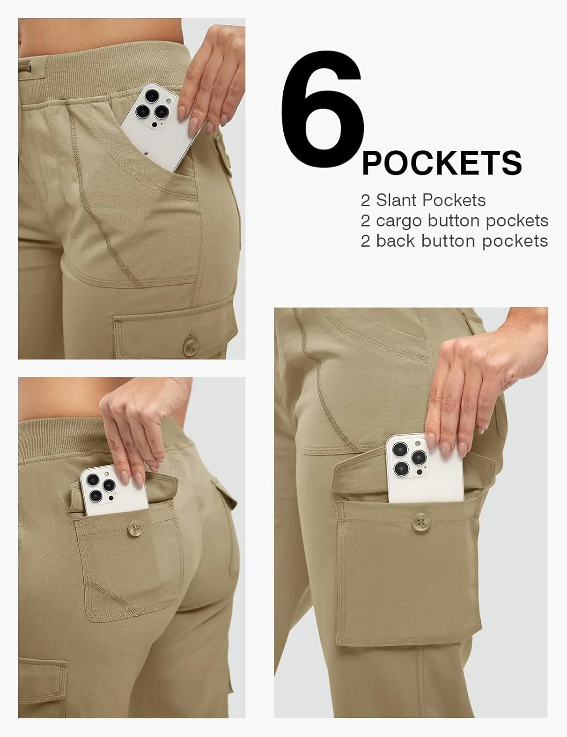 Rdruko Women's Cargo Capris Pants Lightweight Quick Dry Hiking Summer Casual Travel Pants with Pockets