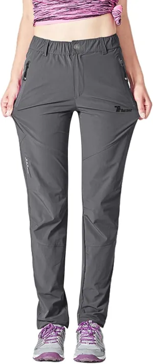 Rdruko Women's Hiking Pants Lightweight Quick Dry Water Resistant Outdoor Travel Fishing Pants with Pockets