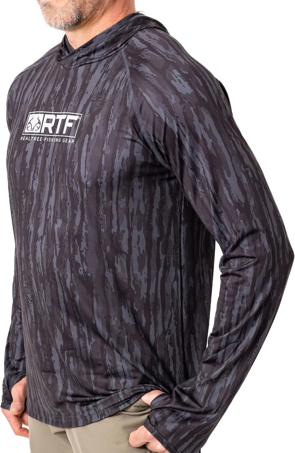 Realtree Men's Camo Sun Hooded Shirts, Lightweight, Breathable for Fishing, Hiking and Outdoors
