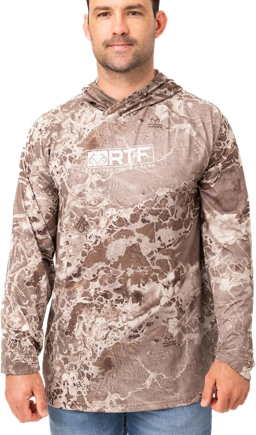 Realtree Men's Camo Sun Hooded Shirts, Lightweight, Breathable for Fishing, Hiking and Outdoors