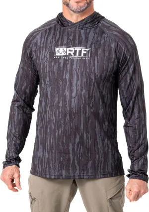 Realtree Men's Camo Sun Hooded Shirts, Lightweight, Breathable for Fishing, Hiking and Outdoors