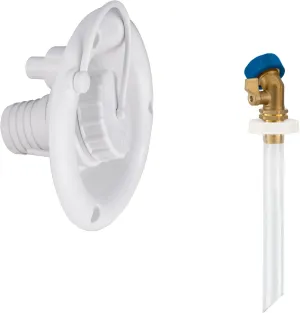 RecPro RV Round Fresh Water Gravity Fill Hatch | Camper Water Inlet (White, Quick Fill)