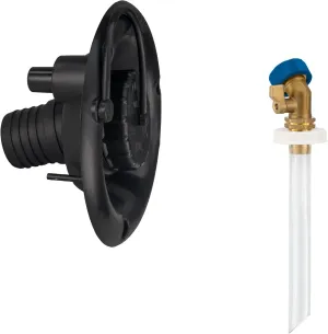 RecPro RV Round Fresh Water Gravity Fill Hatch Inlet | RV Water Fill Hatch | Camper Water Inlet Hatch | Trailer Water Fill Hatch Inlet (Black, Yes Quick Fill)