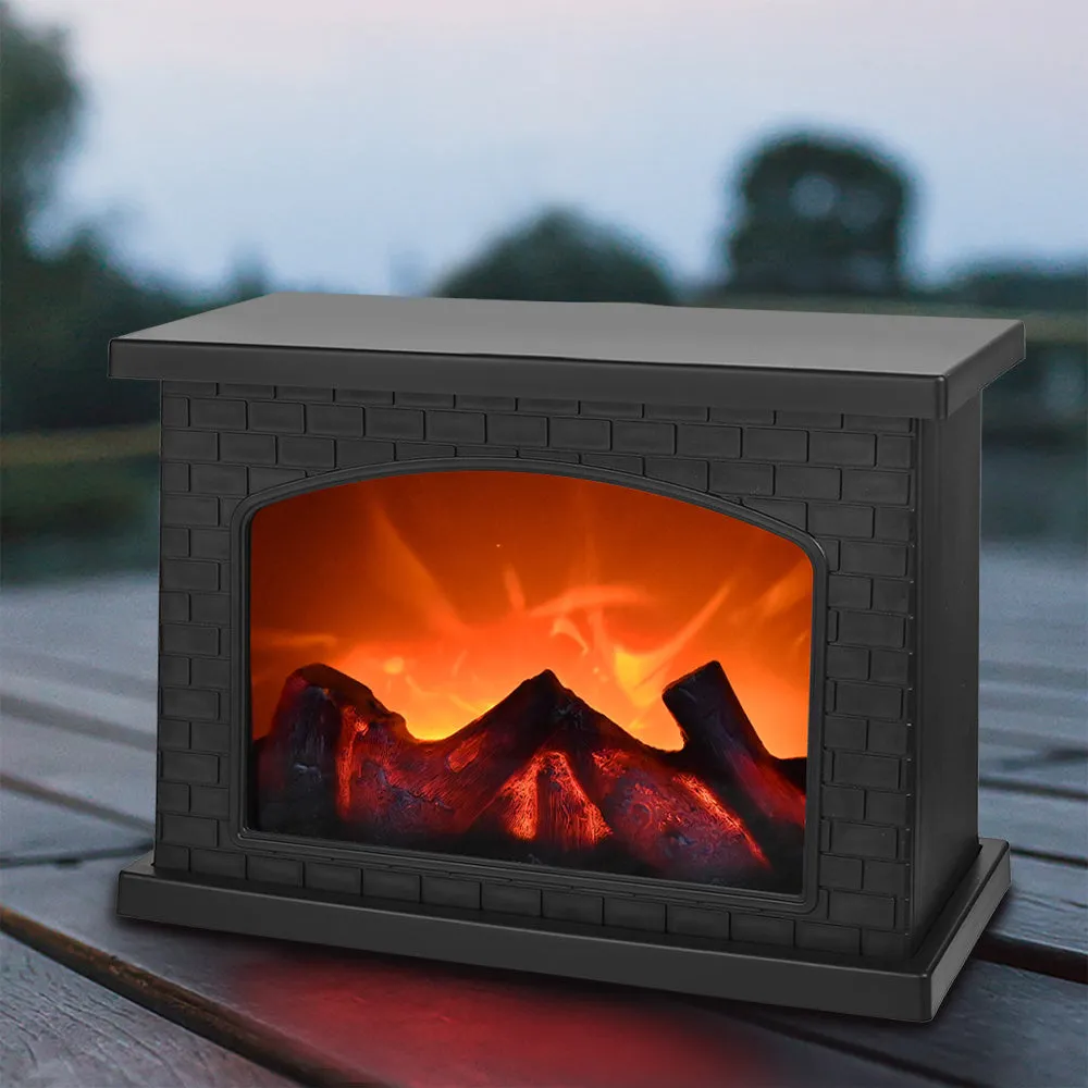 Rectangle Fireplace Lantern with Realistic Flame Effect