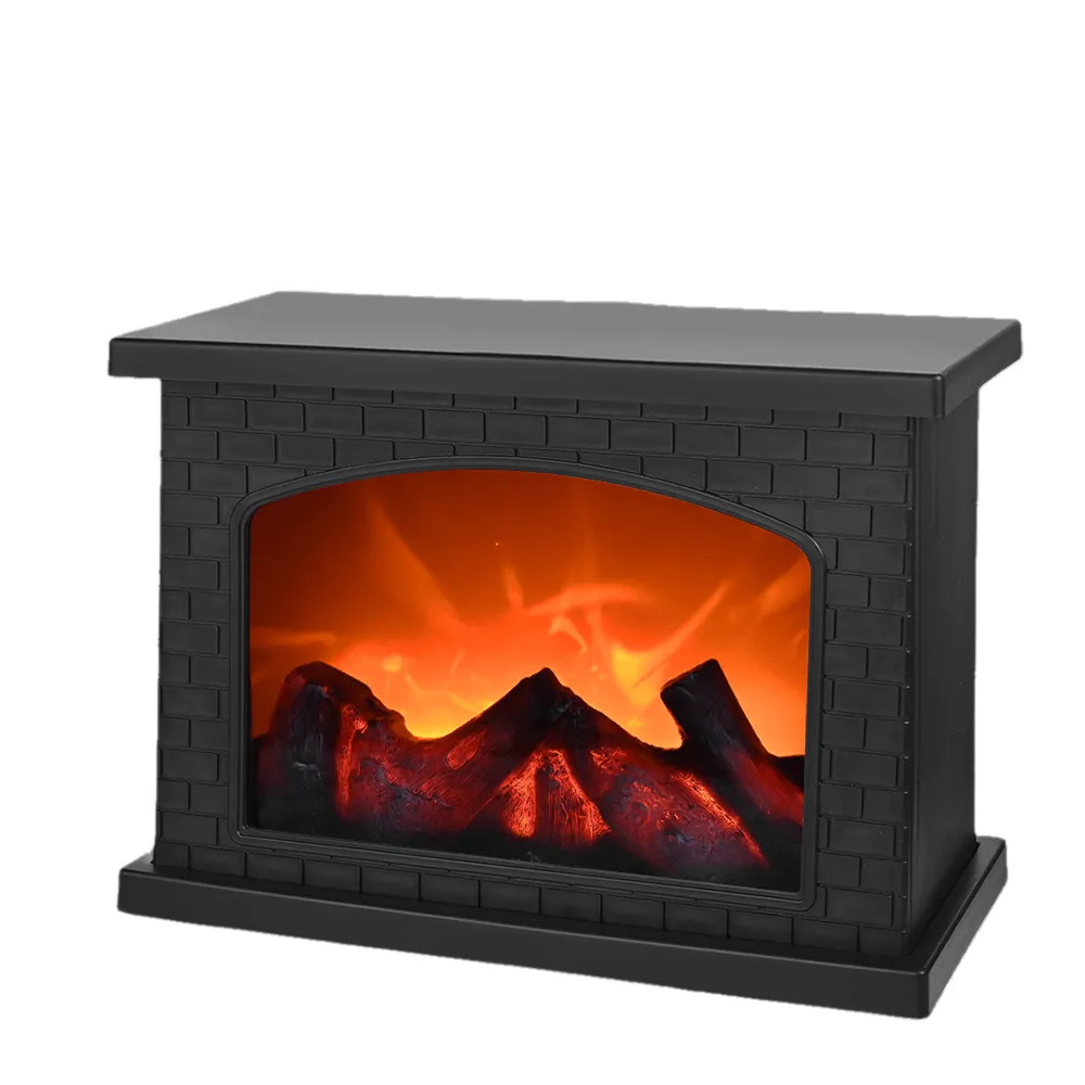 Rectangle Fireplace Lantern with Realistic Flame Effect