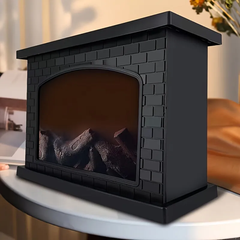 Rectangle Fireplace Lantern with Realistic Flame Effect