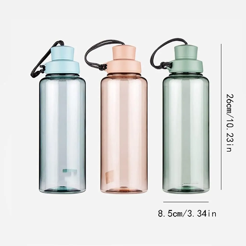 Refillable Water Bottles 1000ml/33oz Large Capacity Water Bottle, Portable Plastic Sports Water Bottle, Fitness Drinking Bottles With Rope Sports Water Bottle (Color : B-Green)