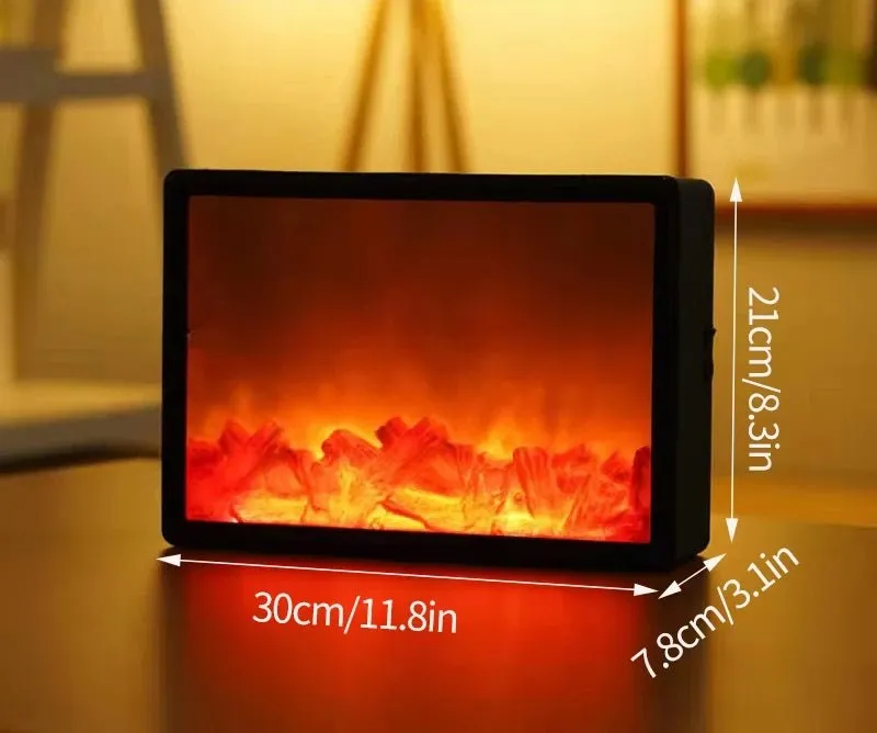 Retro Fireplace Lantern – Flickering Flame Night Light for Christmas Charm, USB/Battery-Powered Holiday Décor