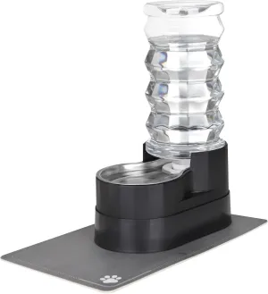 RIZZARI 8L Raised Automatic Pet Waterer, Gravity fed Stainless Steel Waterer, 100% BPA Free, Large Capacity Feeder for Cats and Medium to Large Dogs (Black,8L)