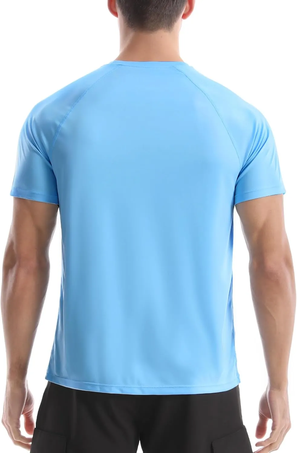 Roadbox Men's Rash Guard Short Sleeve, UPF 50  UV Sun Protection Swim Shirts, Quick Dry Lightweight Water Surf Beach T-Shirt