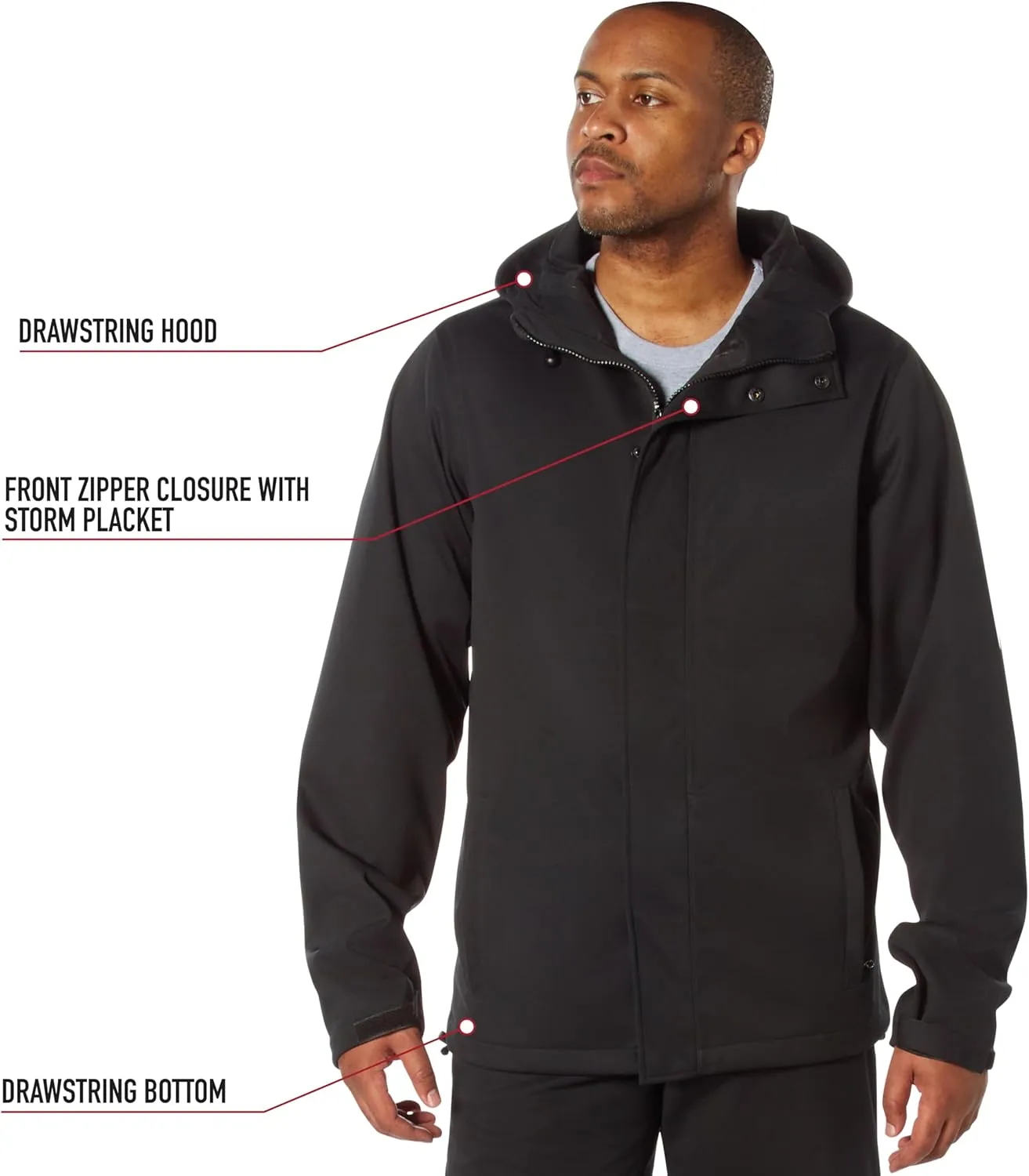 Rothco Shadow Ops Waterproof Rain Jacket – Lightweight, Breathable, and Windproof Raincoat
