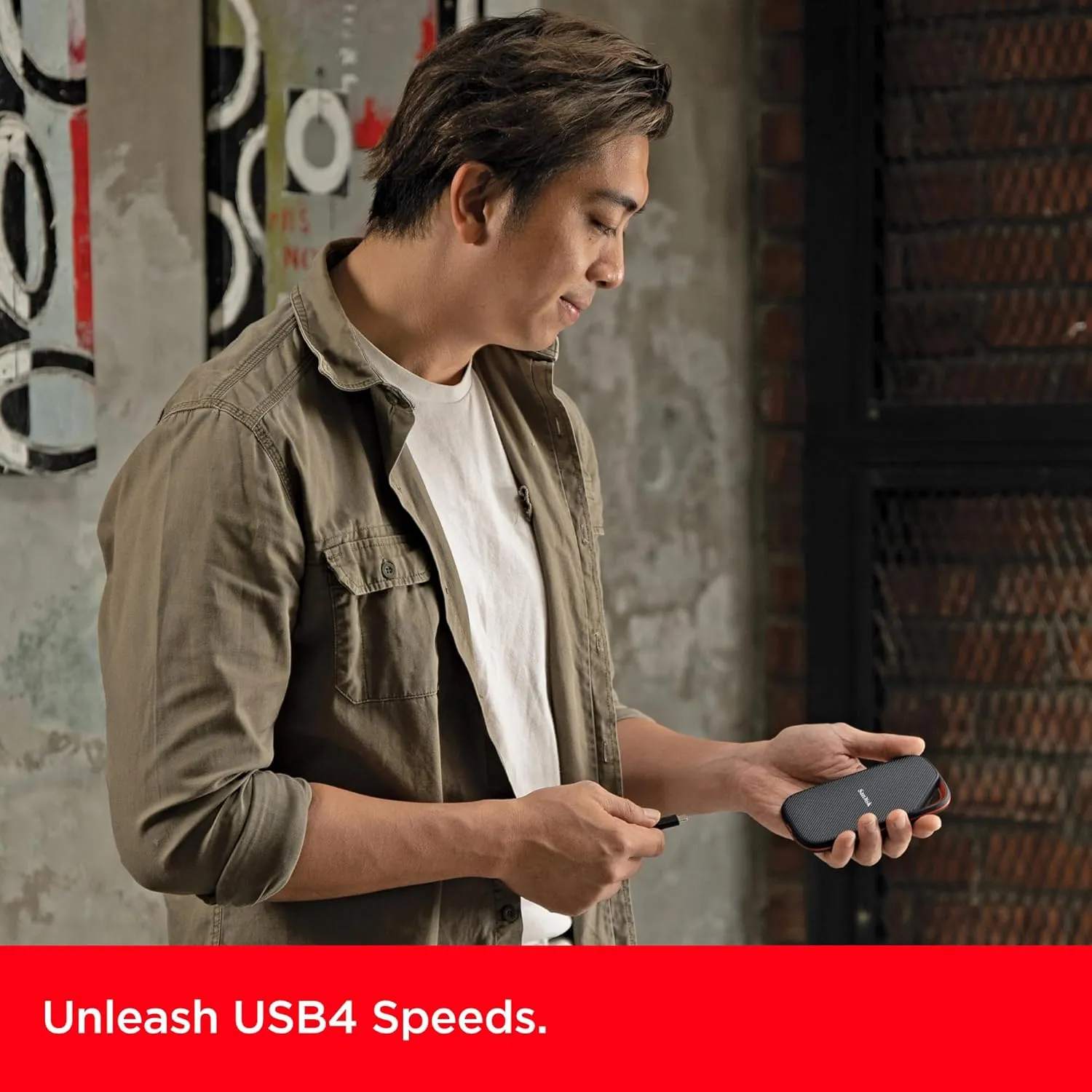 SanDisk 2TB Extreme PRO Portable SSD with USB4, Up to 3800 MB/s Read and 3700MB/s Write, USB-C, USB 3.2, Backwards Compatible, IP65 Water and Dust Resistance - SDSSDE82-2T00-G25