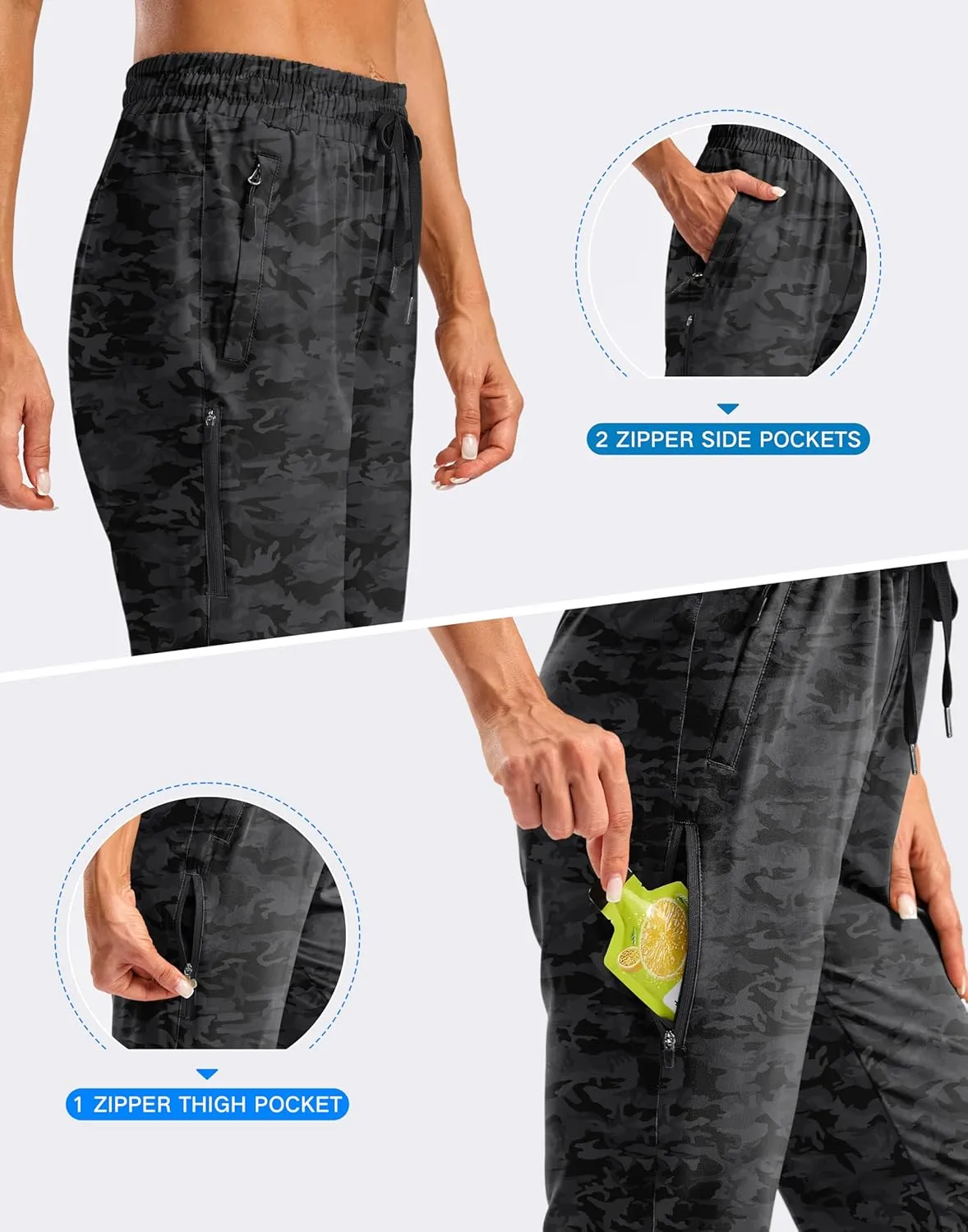 SANTINY Women's 15" Long Shorts with Pockets Below The Knee Length Hiking Cargo Capris Lightweight Quick Dry Bermuda Shorts