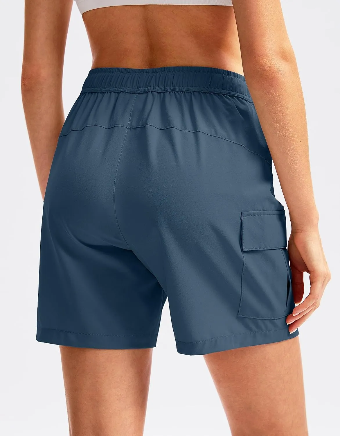 SANTINY Women's 5''/ 7''/9'' Hiking Cargo Shorts Quick Dry Lightweight Summer Shorts for Women Athletic Golf Zipper Pockets