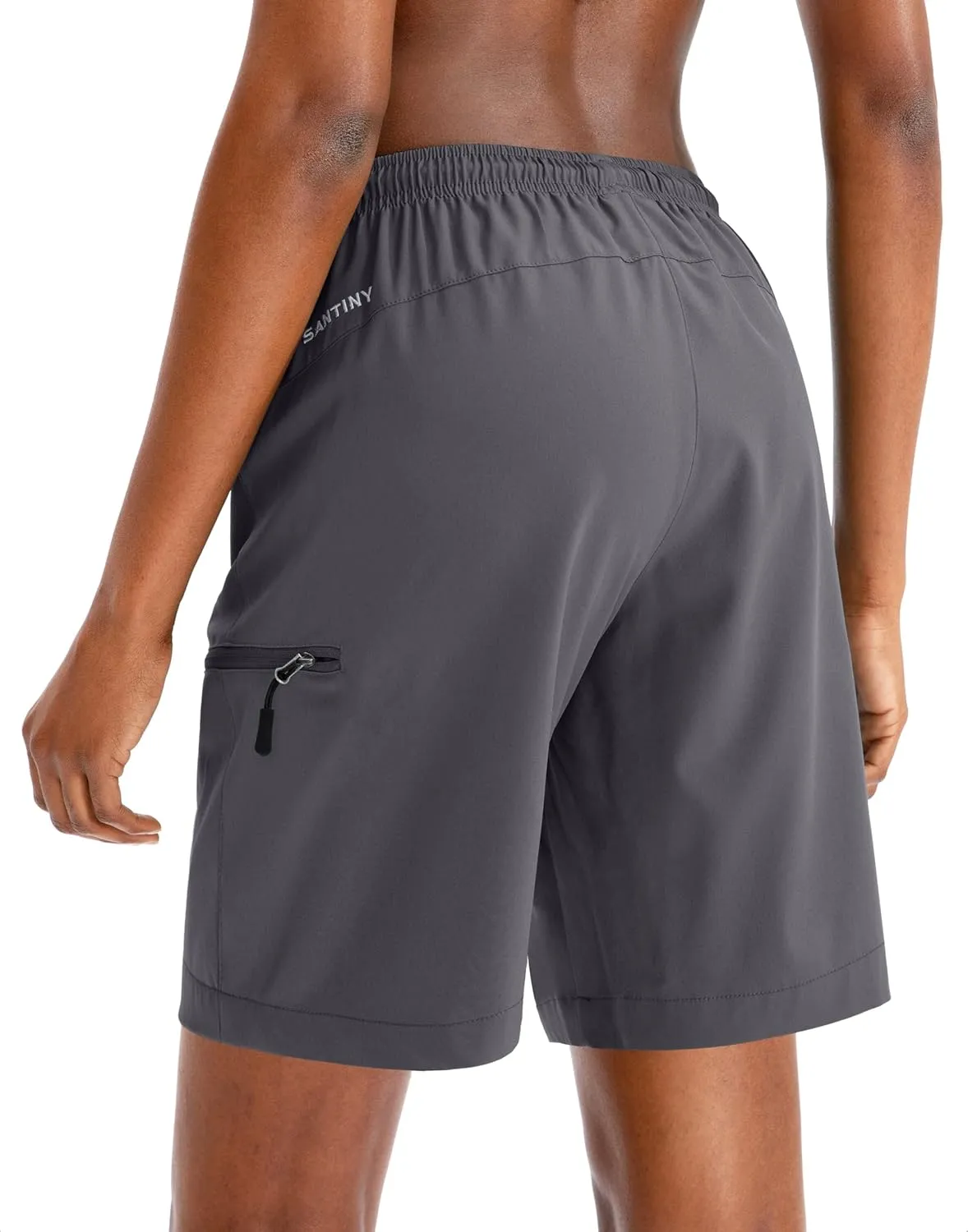 SANTINY Women's 5''/ 7''/9'' Hiking Cargo Shorts Quick Dry Lightweight Summer Shorts for Women Athletic Golf Zipper Pockets