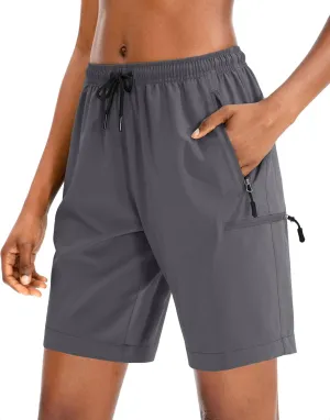 SANTINY Women's 5''/ 7''/9'' Hiking Cargo Shorts Quick Dry Lightweight Summer Shorts for Women Athletic Golf Zipper Pockets