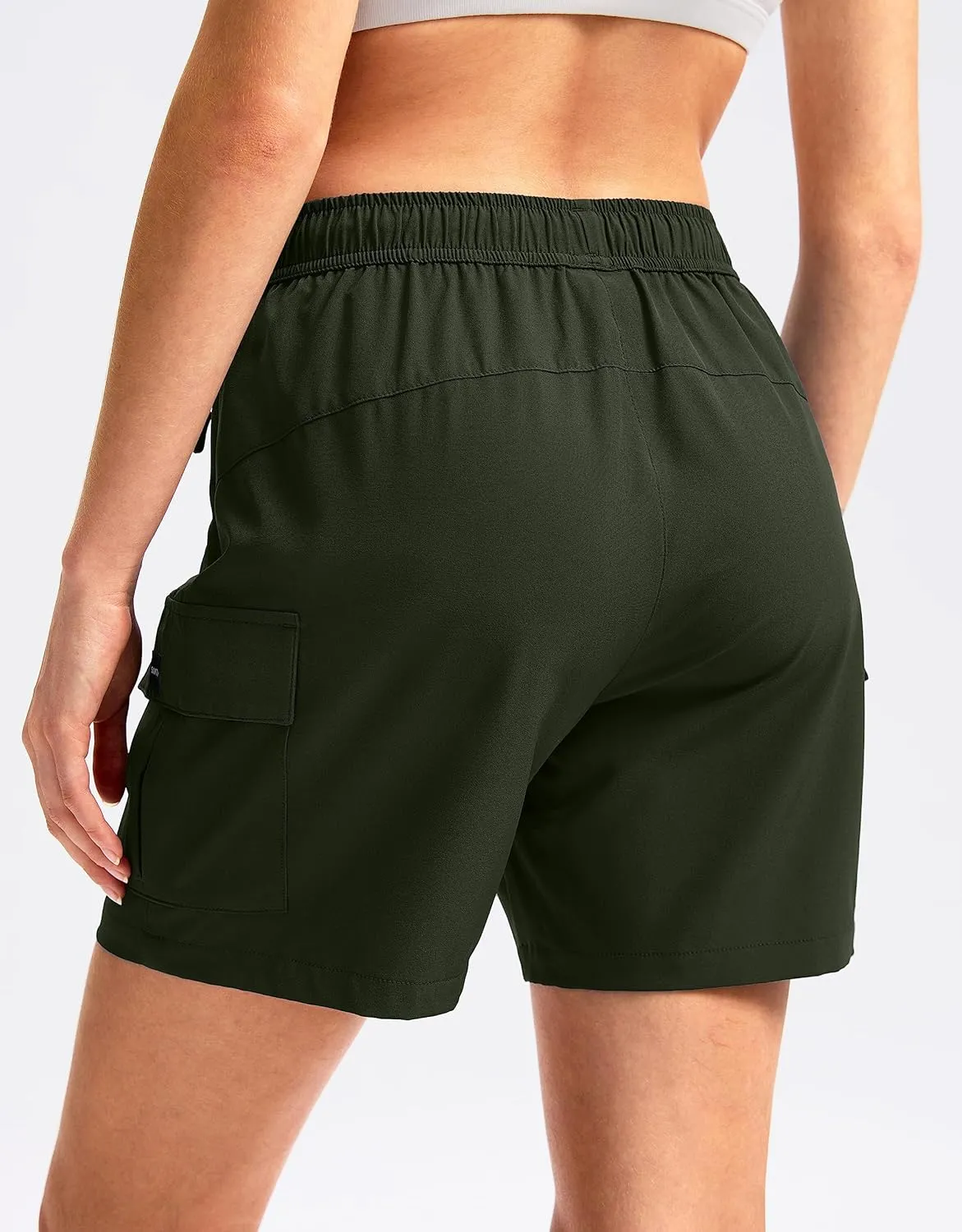 SANTINY Women's 5''/ 7''/9'' Hiking Cargo Shorts Quick Dry Lightweight Summer Shorts for Women Athletic Golf Zipper Pockets
