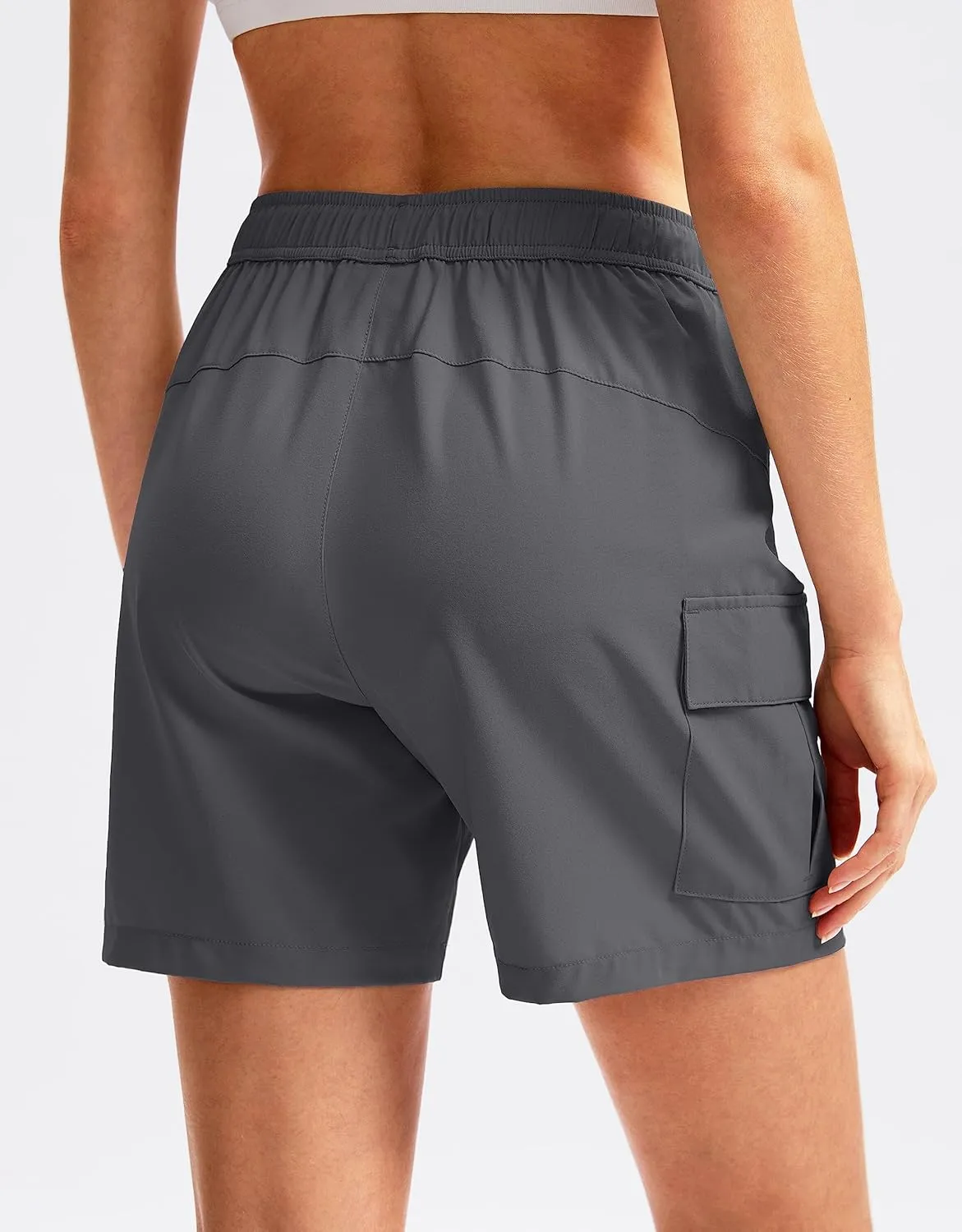 SANTINY Women's 5''/ 7''/9'' Hiking Cargo Shorts Quick Dry Lightweight Summer Shorts for Women Athletic Golf Zipper Pockets