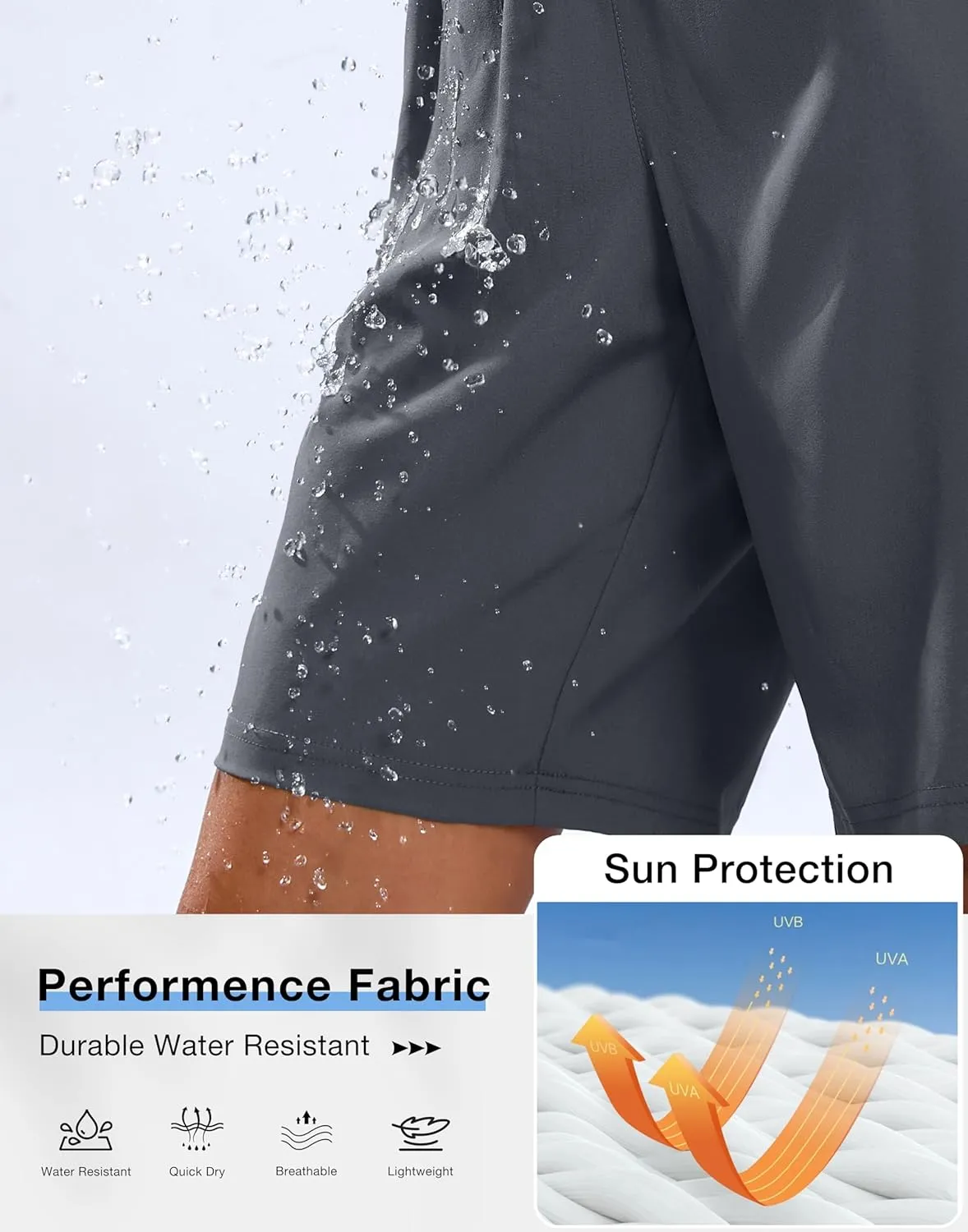 SANTINY Women's 7''/ 9'' Hiking Shorts with 3 Zipper Pockets Lightweight Quick Dry Long Athletic Golf Shorts for Women Casual