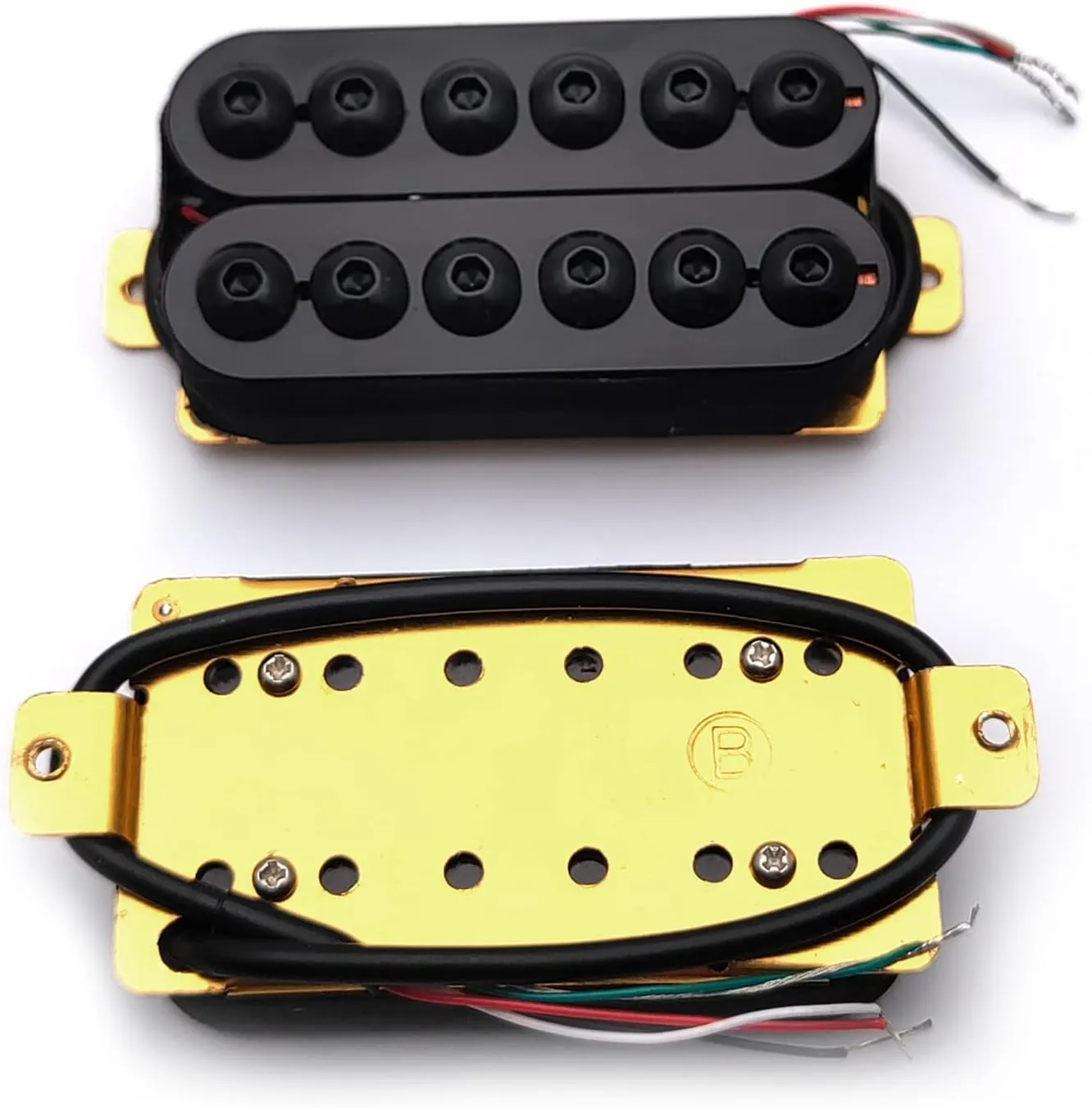 SAPHUE Adjustable Metal Double Coil Electric Guitar Pickups Humbucker Punk Neck/Bridge Pickup (Black)