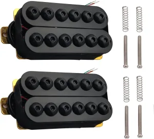SAPHUE Adjustable Metal Double Coil Electric Guitar Pickups Humbucker Punk Neck/Bridge Pickup (Black)