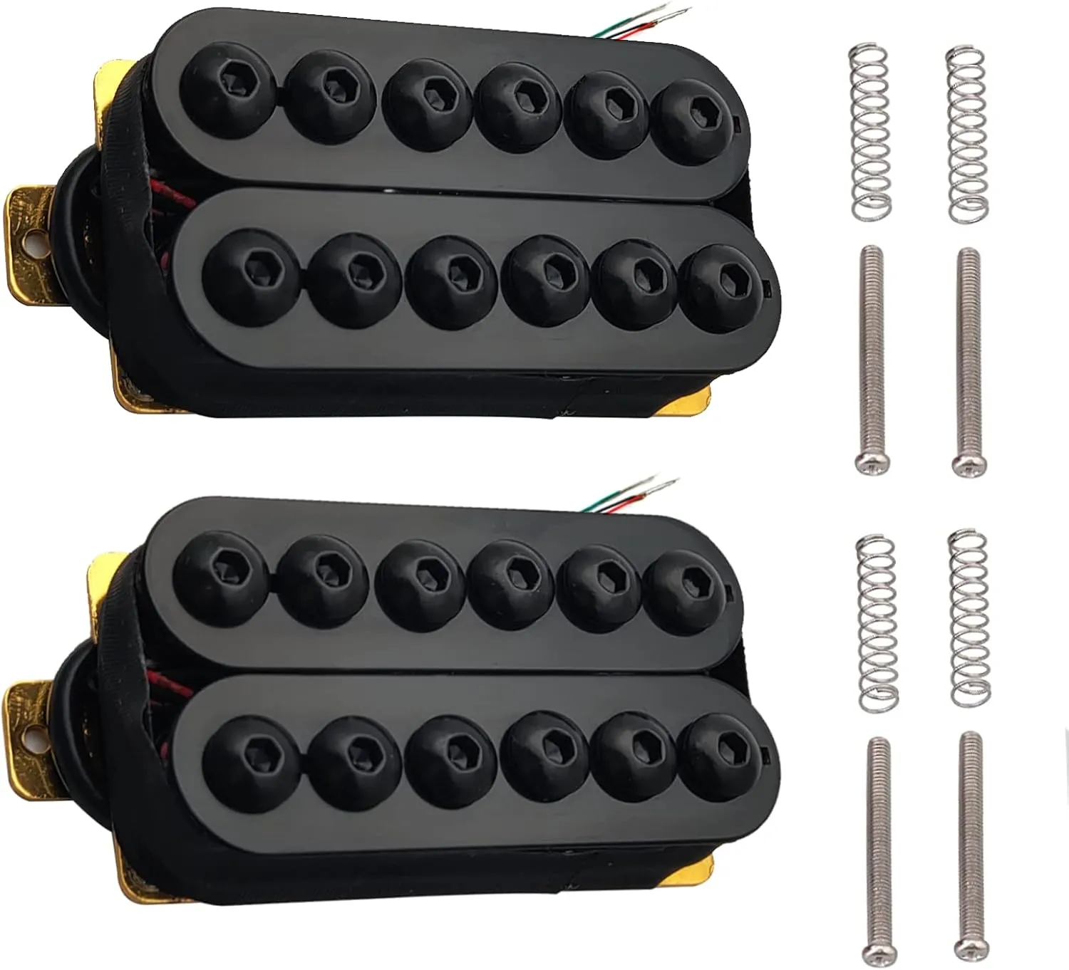 SAPHUE Adjustable Metal Double Coil Electric Guitar Pickups Humbucker Punk Neck/Bridge Pickup (Black)