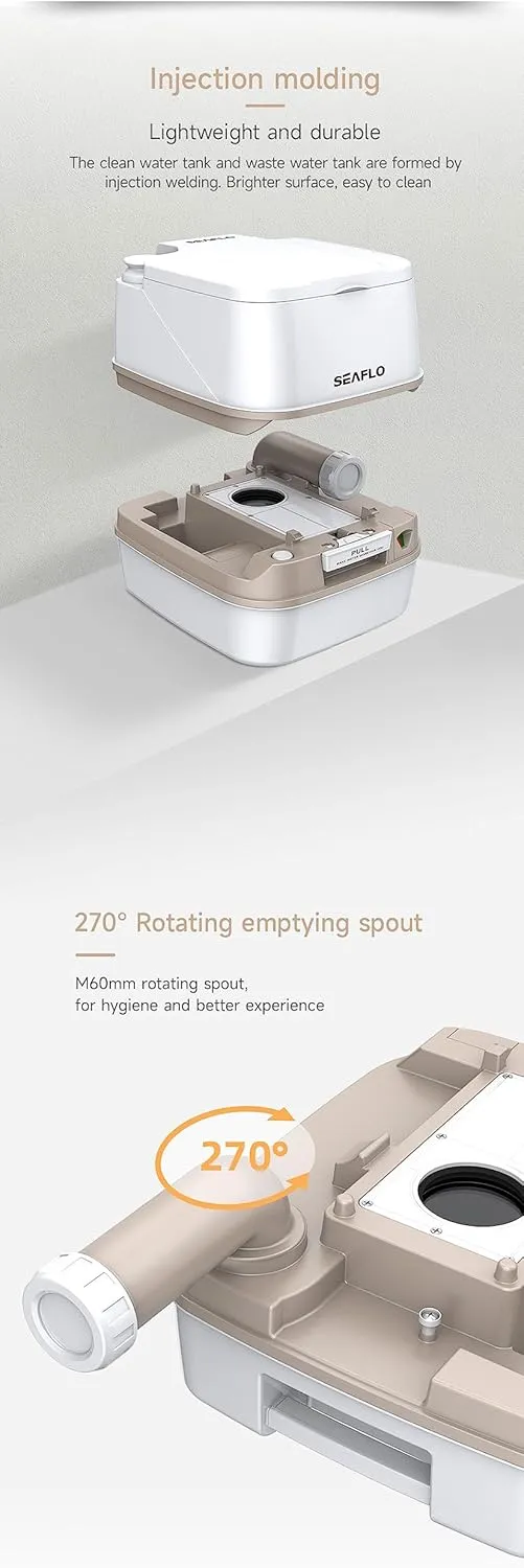 SEAFLO 3.2 Gallon (12L) Premium Portable Travel Toilet