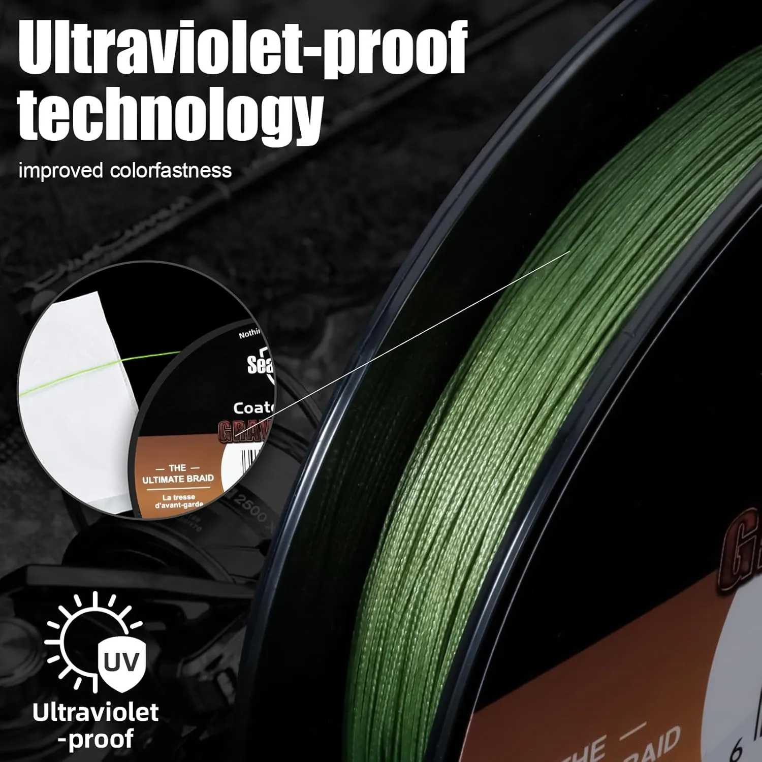 SeaKnight G9 II 8 1 Braide line, 9 Strands Braided Fishing Line Fast Sinking Fishing Line 164Yds/328Yds Seawater-Proof UV-Proof Coated PTFE Sea Fishing Line Braid 17-80LB