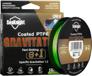 SeaKnight G9 II 8 1 Braide line, 9 Strands Braided Fishing Line Fast Sinking Fishing Line 164Yds/328Yds Seawater-Proof UV-Proof Coated PTFE Sea Fishing Line Braid 17-80LB