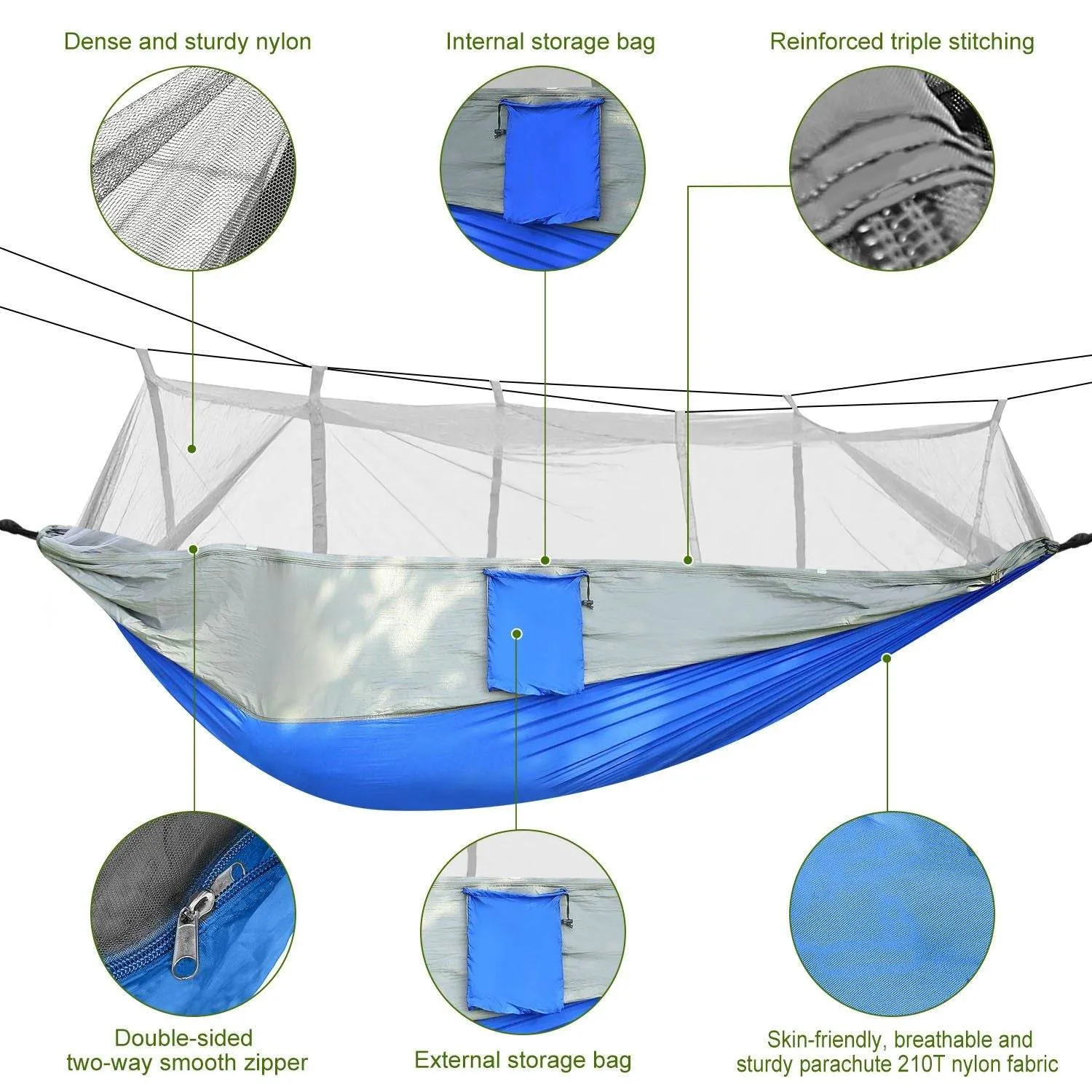 Seamless integration Time-limited offer Double with Mosquito Portable Net Camping Hammock