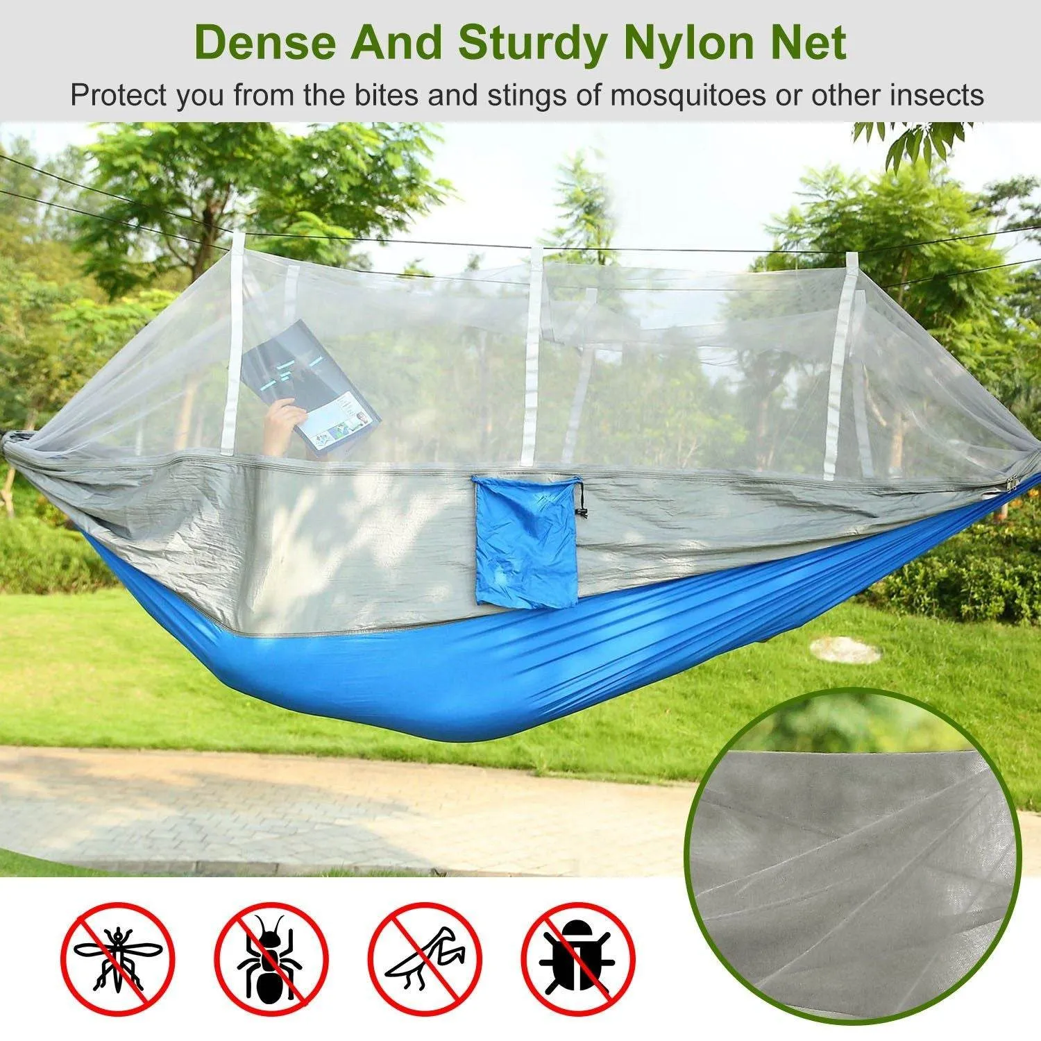 Seamless integration Time-limited offer Double with Mosquito Portable Net Camping Hammock