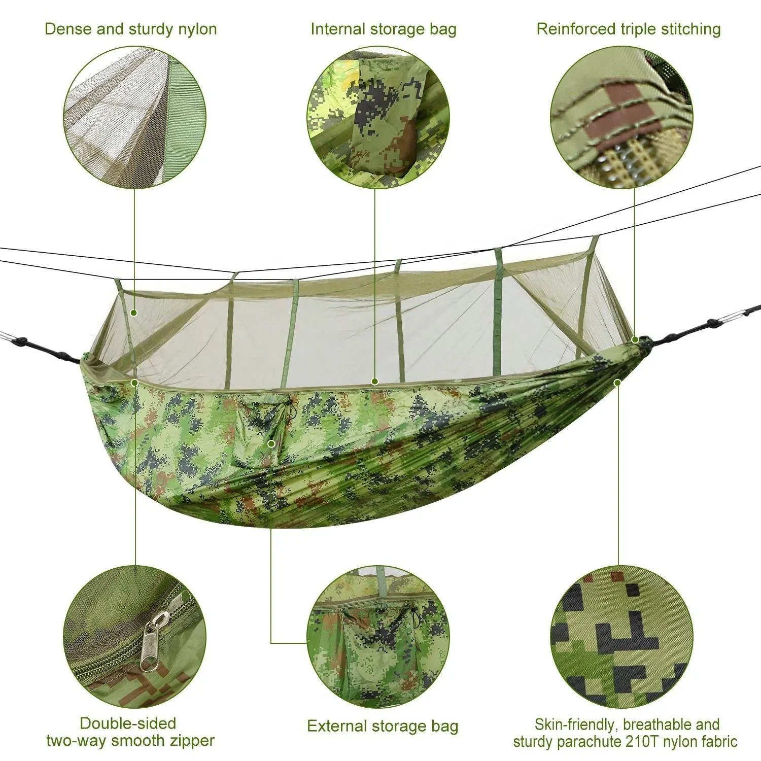 Seamless integration Time-limited offer Double with Mosquito Portable Net Camping Hammock
