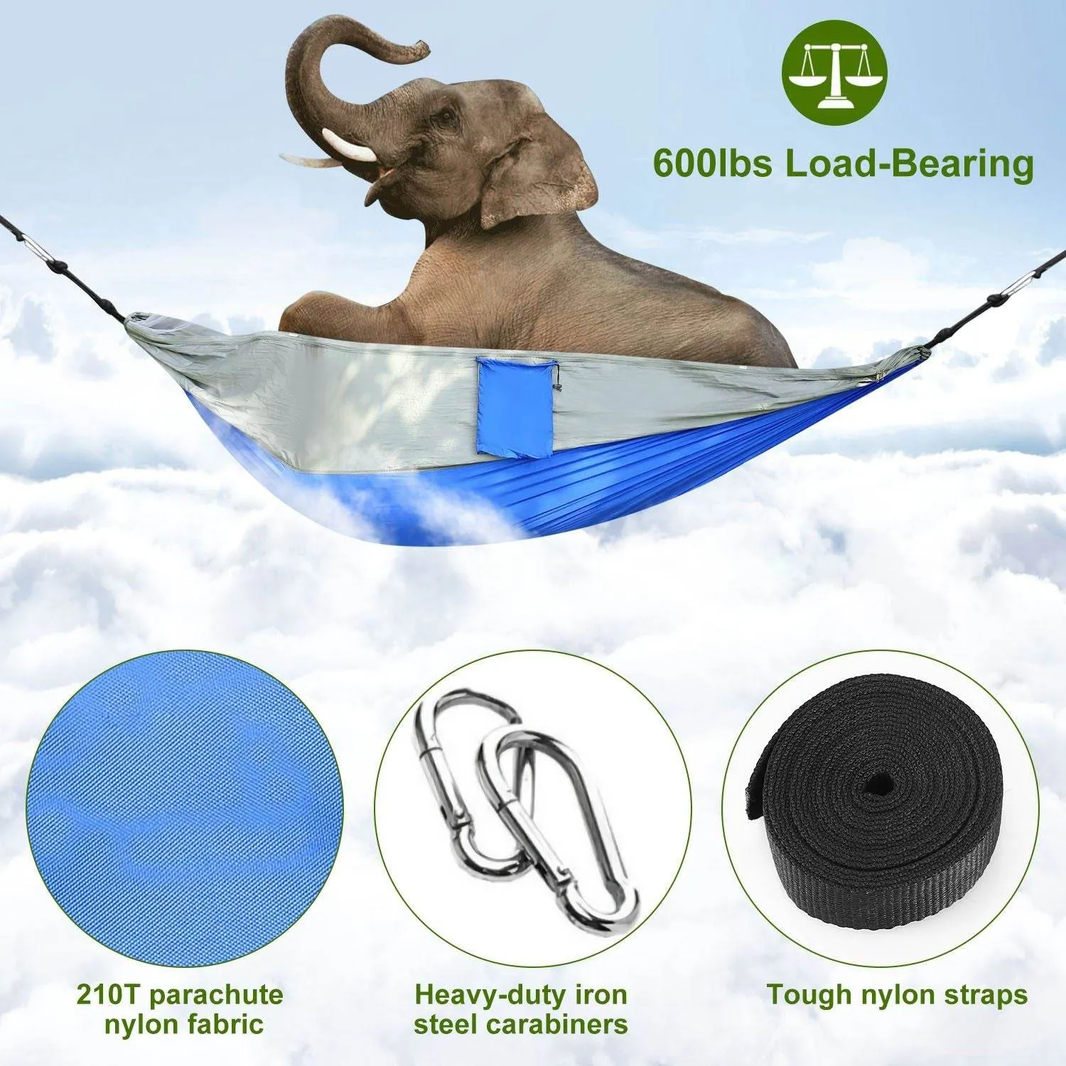 Seamless integration Time-limited offer Double with Mosquito Portable Net Camping Hammock
