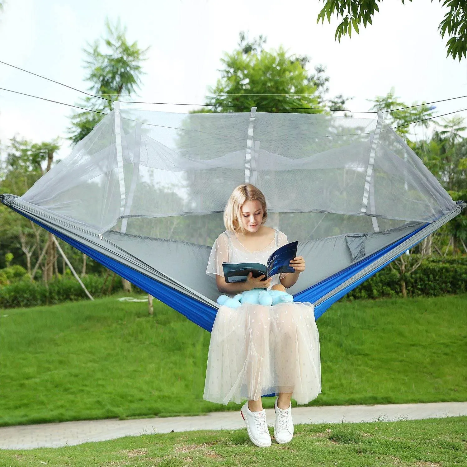 Seamless integration Time-limited offer Double with Mosquito Portable Net Camping Hammock
