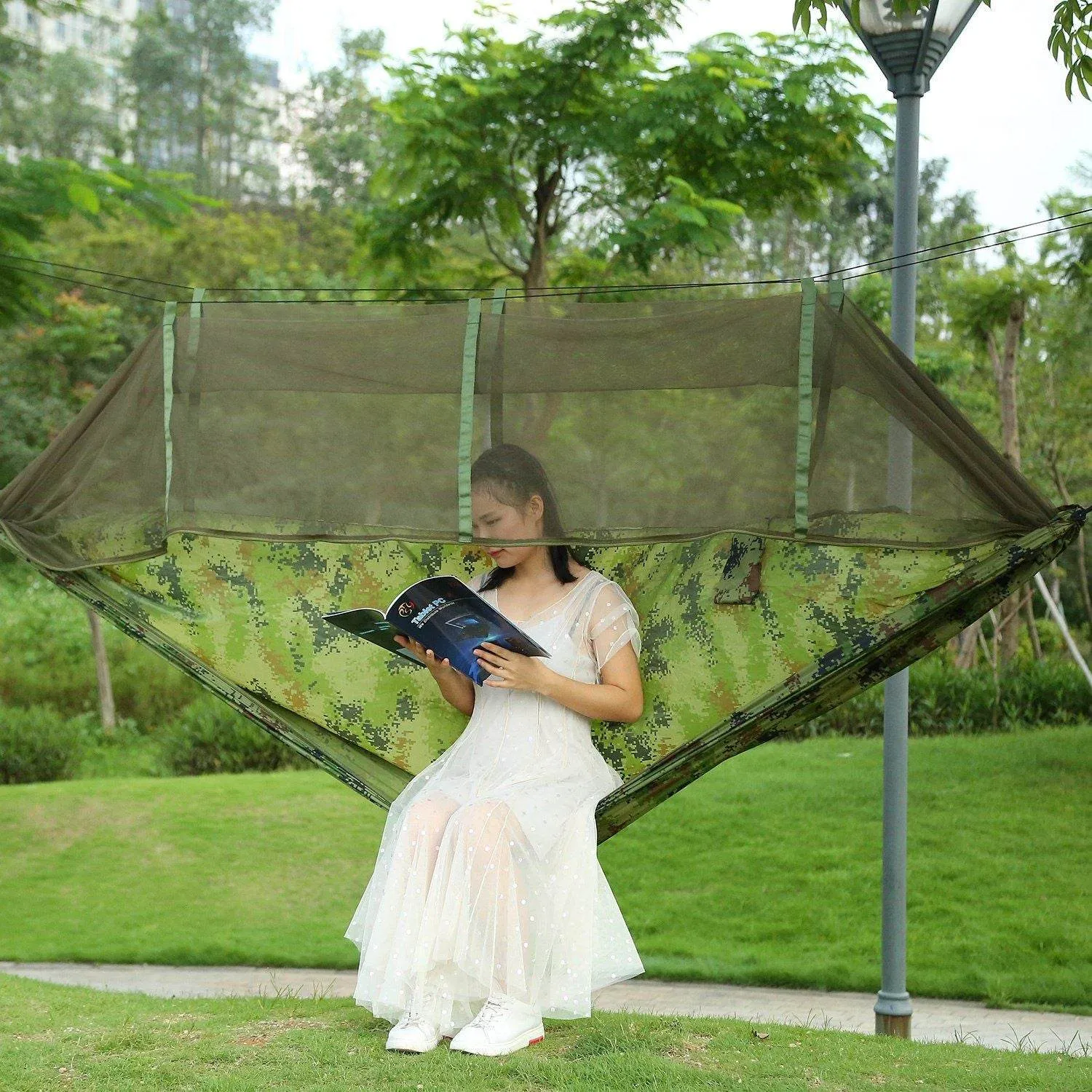 Seamless integration Time-limited offer Double with Mosquito Portable Net Camping Hammock