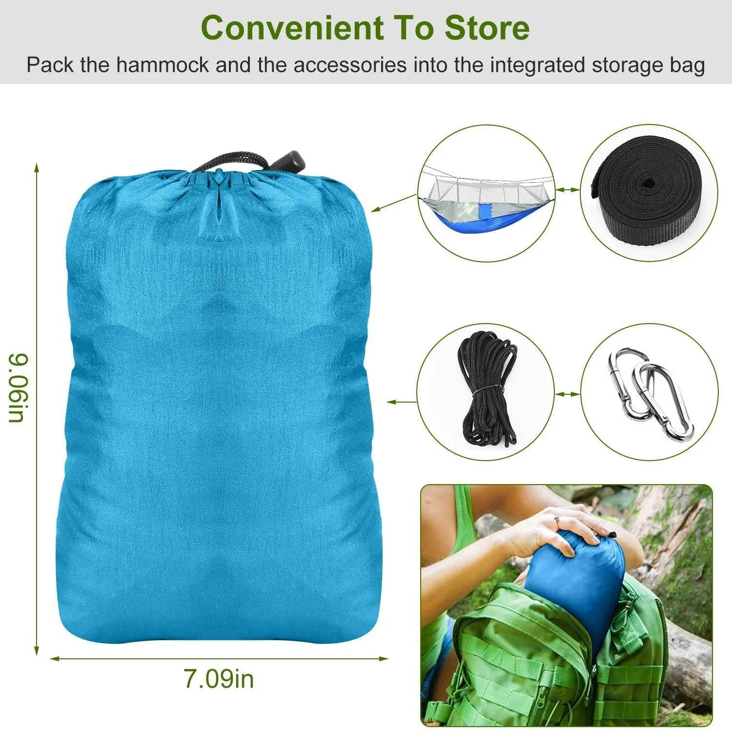 Seamless integration Time-limited offer Double with Mosquito Portable Net Camping Hammock