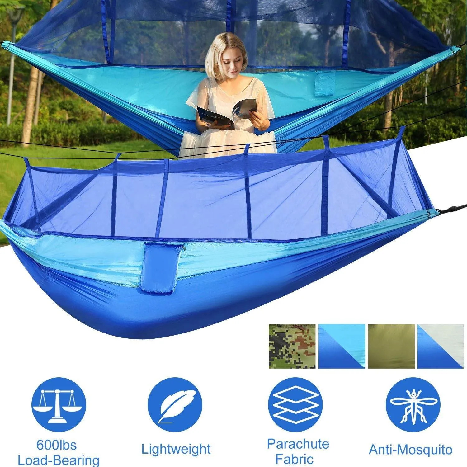 Seamless integration Time-limited offer Double with Mosquito Portable Net Camping Hammock