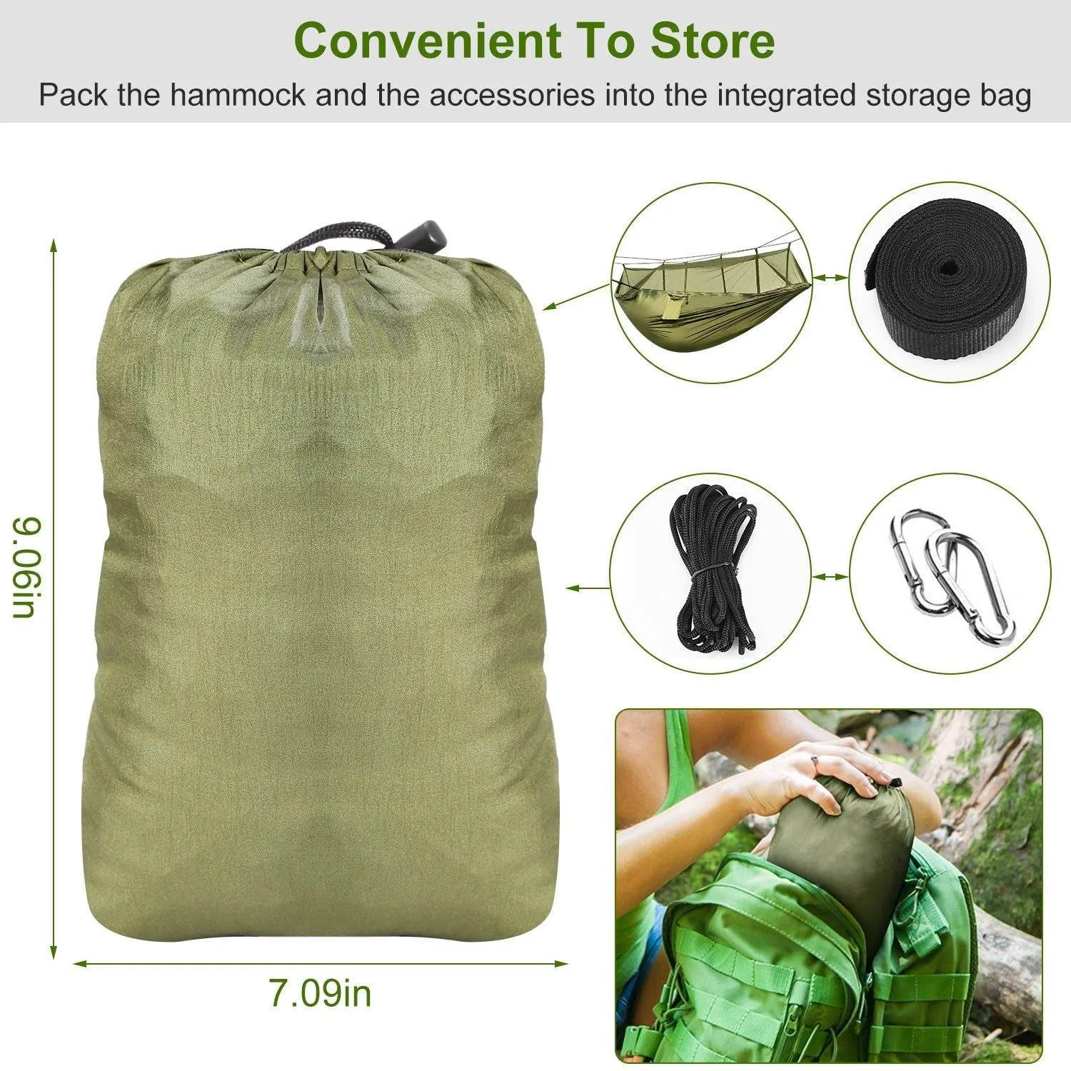 Seamless integration Time-limited offer Double with Mosquito Portable Net Camping Hammock