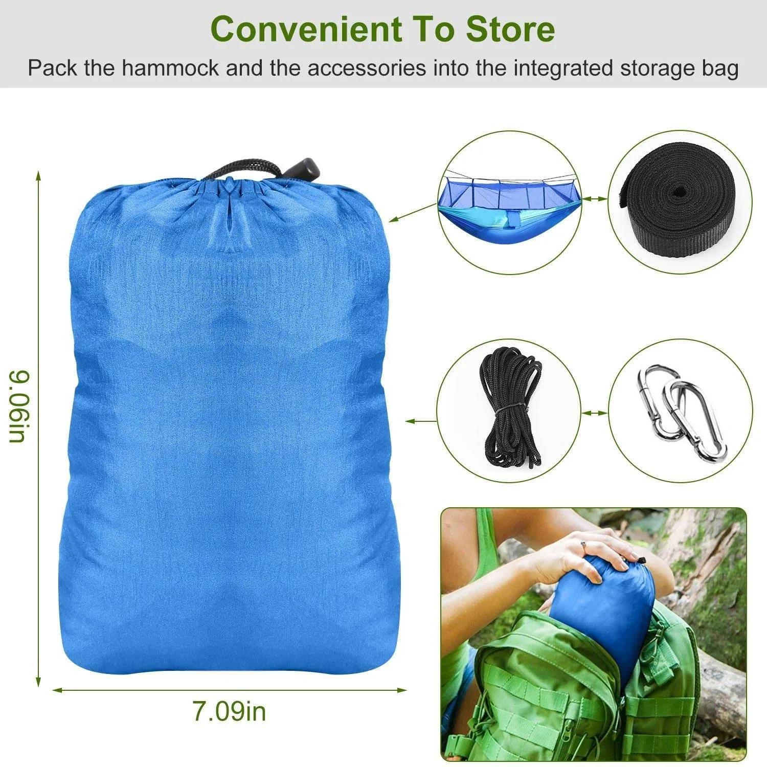 Seamless integration Time-limited offer Double with Mosquito Portable Net Camping Hammock