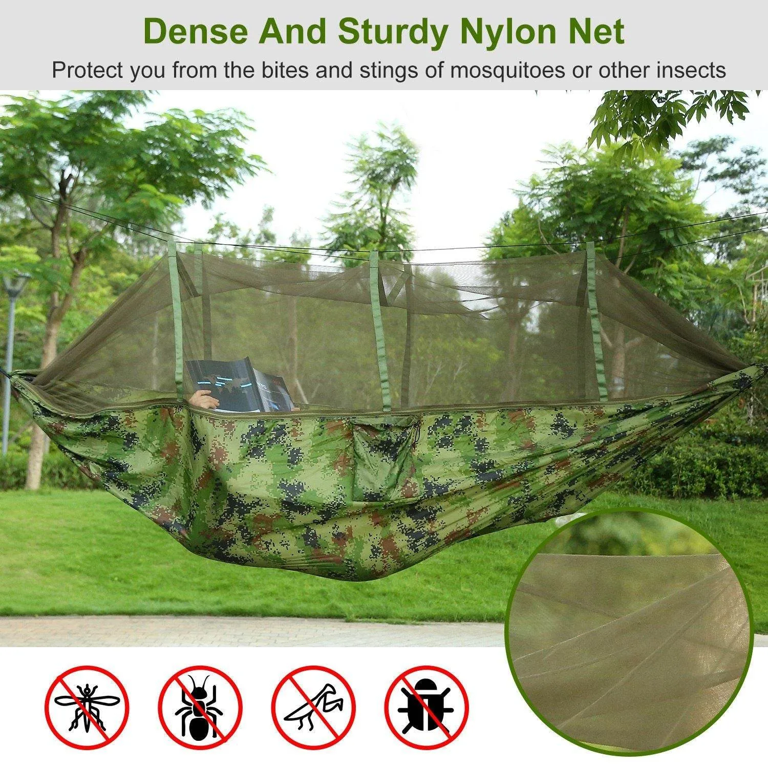 Seamless integration Time-limited offer Double with Mosquito Portable Net Camping Hammock