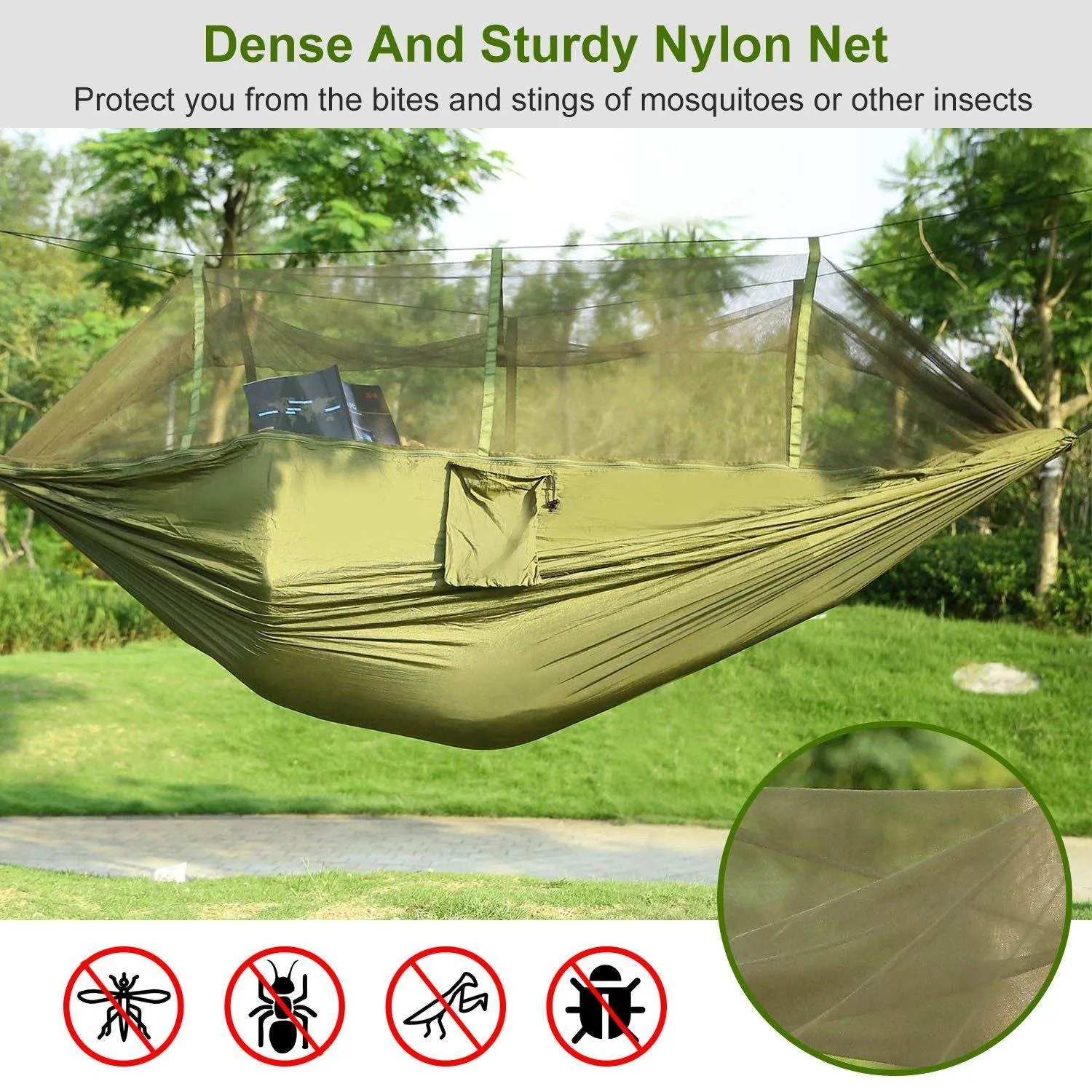 Seamless integration Time-limited offer Double with Mosquito Portable Net Camping Hammock