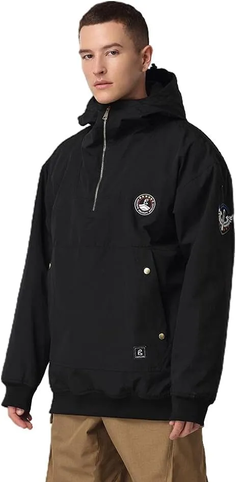 SEARIPE Womens Ski Jacket Mens Snow Jacket Waterproof Winter Snow Coat Couples Pullover Snowboard Hooded
