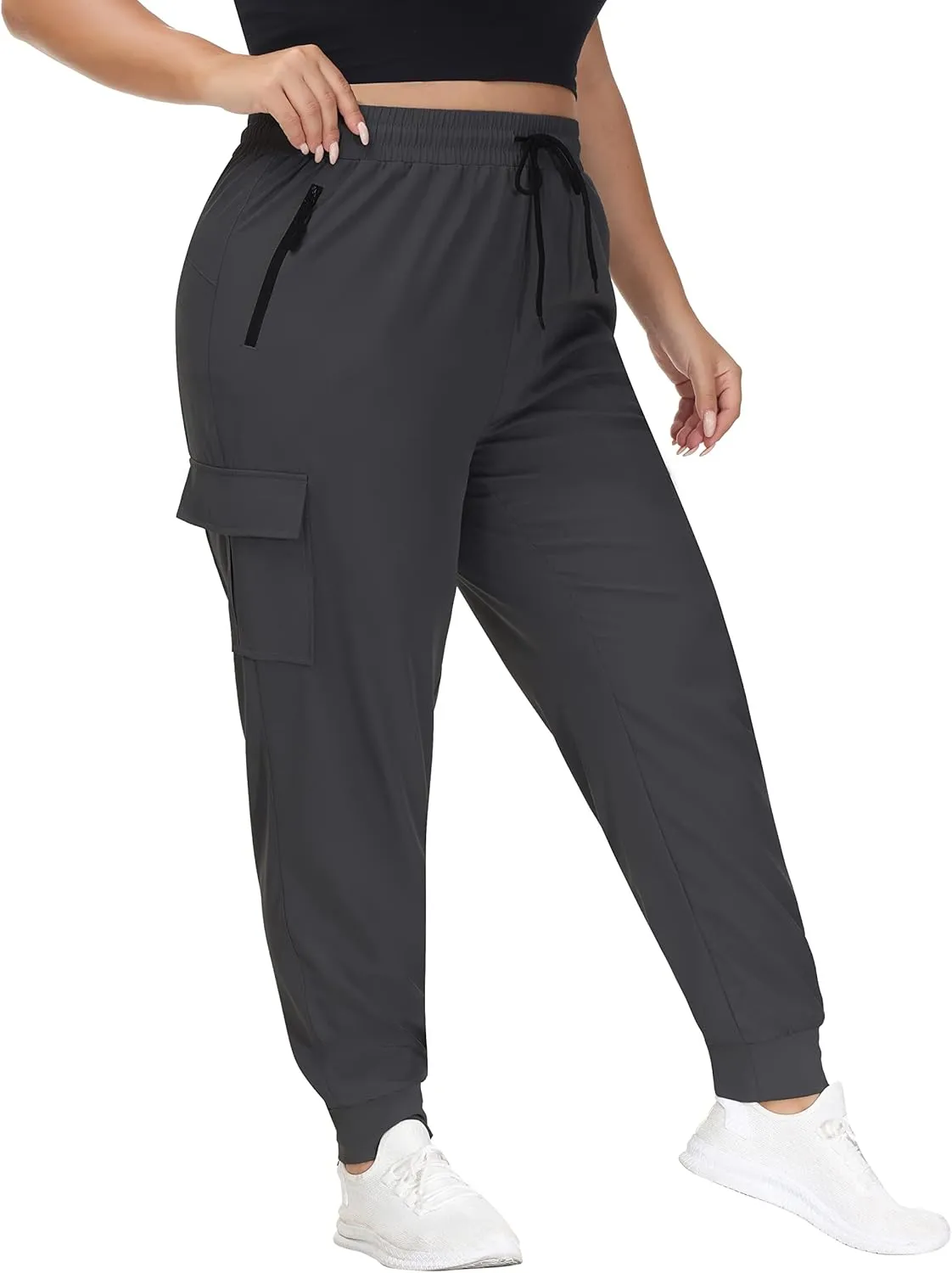 SEKINO Women's Plus Size Hiking Cargo Pants Lightweight Quick Dry Joggers Athletic Workout Outdoor Zipper Pockets Pants