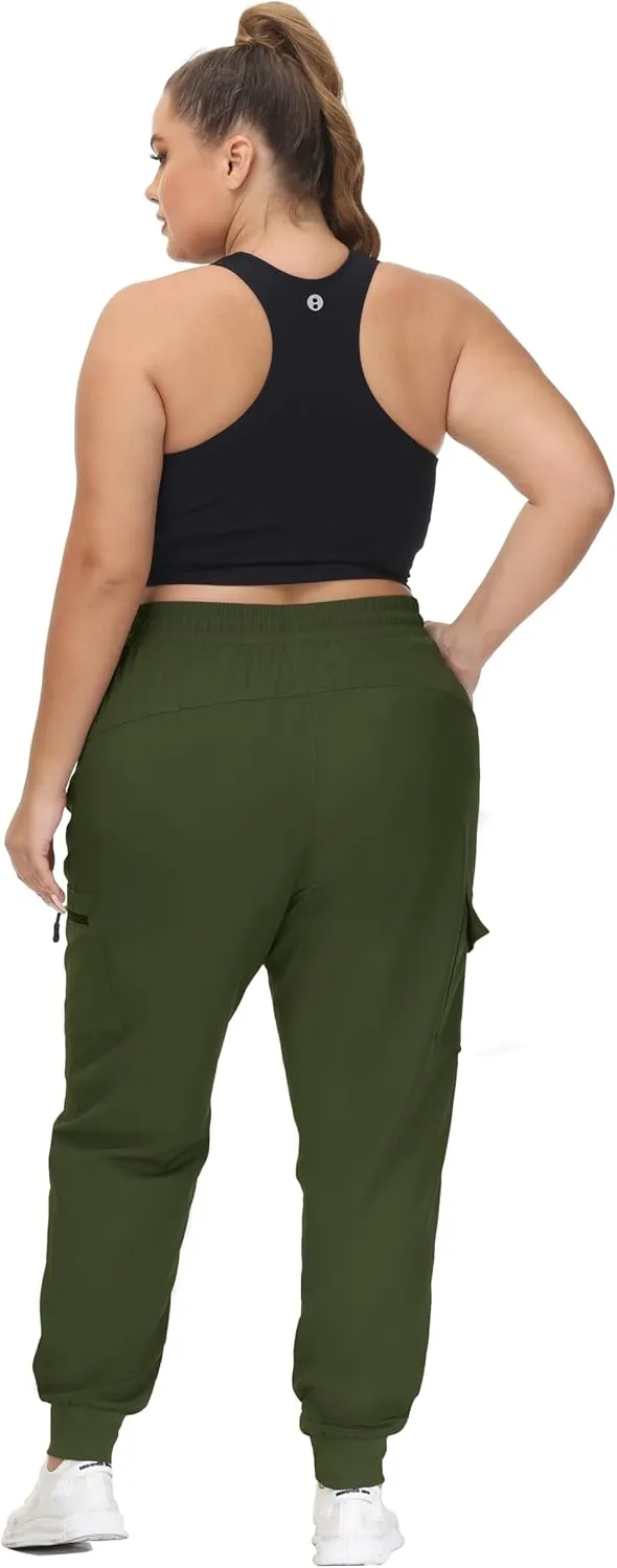 SEKINO Women's Plus Size Hiking Cargo Pants Lightweight Quick Dry Joggers Athletic Workout Outdoor Zipper Pockets Pants