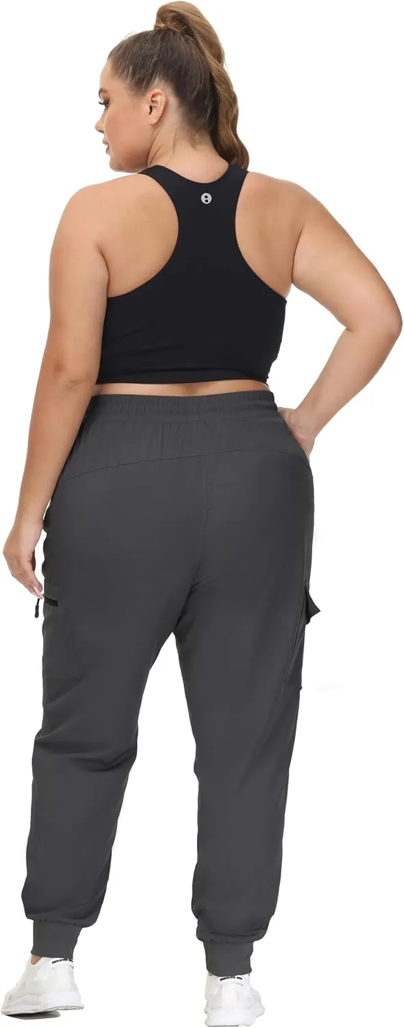 SEKINO Women's Plus Size Hiking Cargo Pants Lightweight Quick Dry Joggers Athletic Workout Outdoor Zipper Pockets Pants