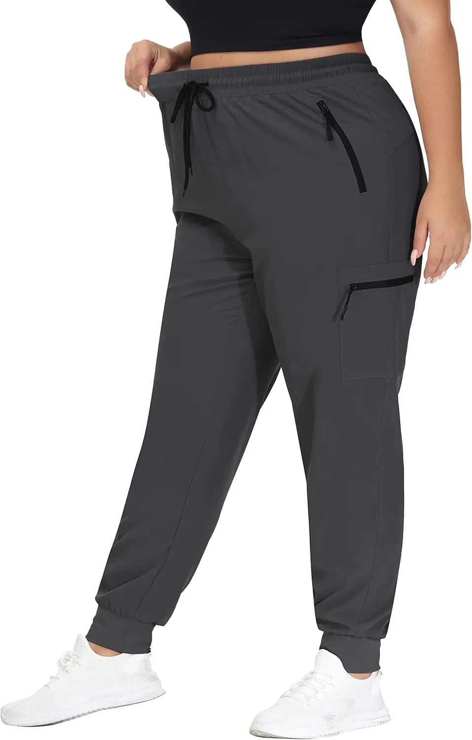 SEKINO Women's Plus Size Hiking Cargo Pants Lightweight Quick Dry Joggers Athletic Workout Outdoor Zipper Pockets Pants