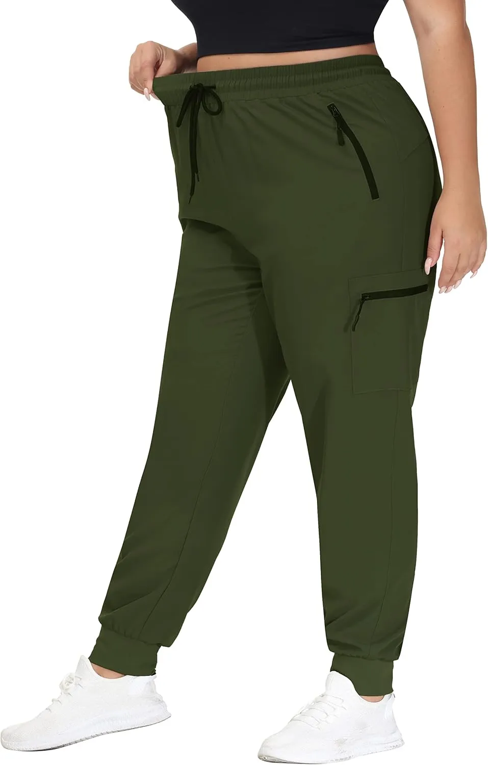 SEKINO Women's Plus Size Hiking Cargo Pants Lightweight Quick Dry Joggers Athletic Workout Outdoor Zipper Pockets Pants