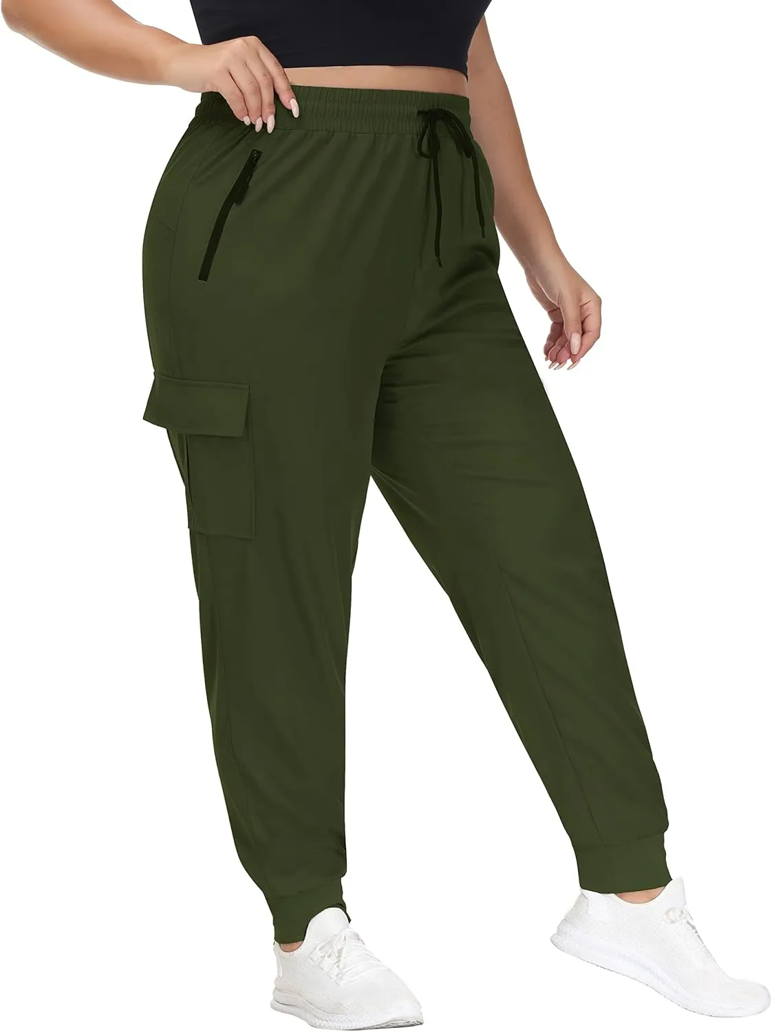 SEKINO Women's Plus Size Hiking Cargo Pants Lightweight Quick Dry Joggers Athletic Workout Outdoor Zipper Pockets Pants