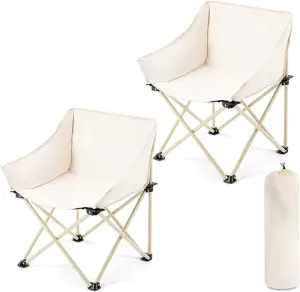 Set Of 2 Folding Camping Chairs, Folding Sun Loungers, Steel Tube Stand And Oxford Fabric Material, Side Pockets For Large Capacity Storage, Hammock Style Seating, Blue Outdoor Folding Chair ( Color :