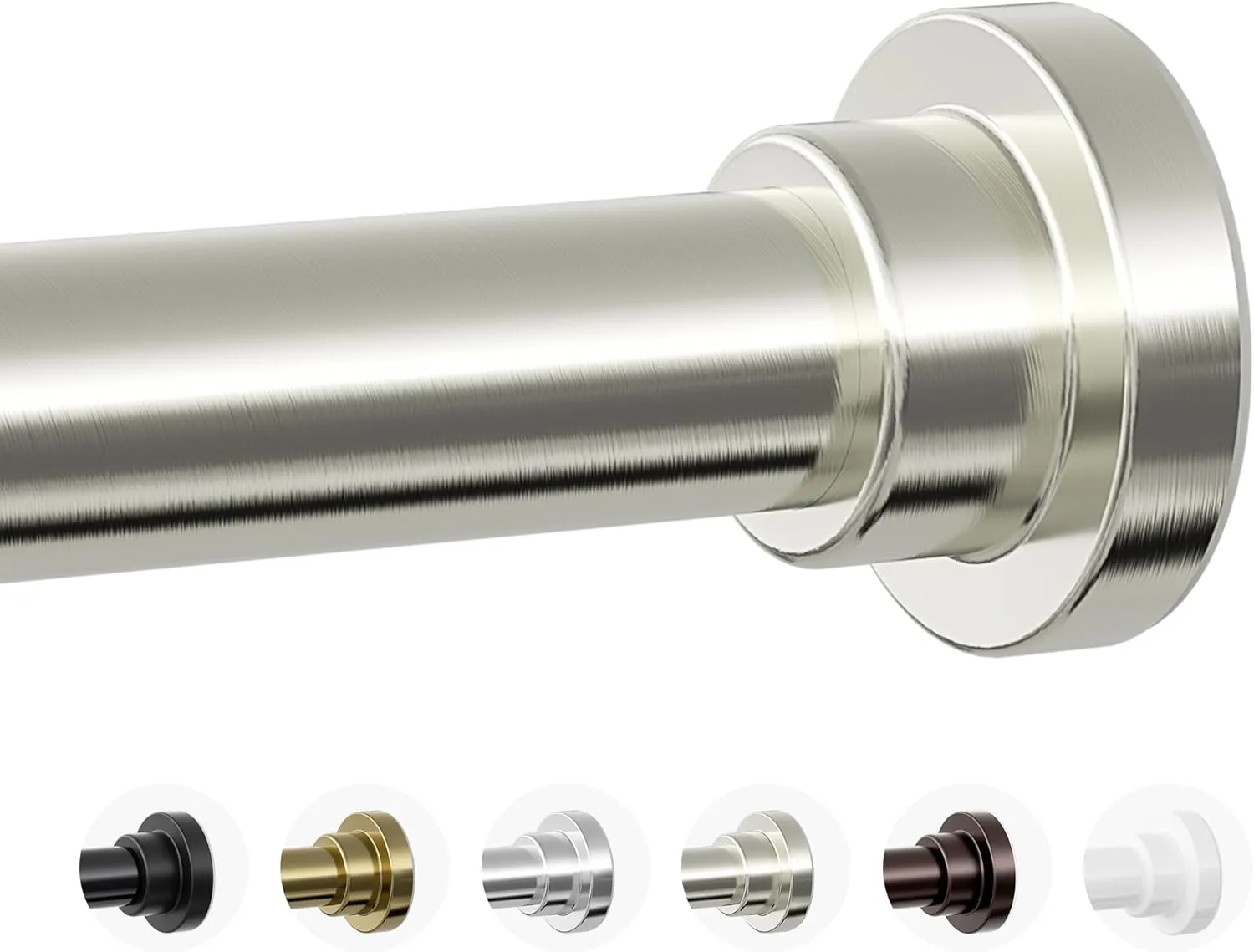 Shower Curtain Rod, 1" Diameter Heavy Duty Tension Shower Rod, Non Slip Adjustable 28-74 inch No Drill Shower Curtain Rods Spring Tension For Bathroom, Shower Stall, No Rust, Brushed Nickel